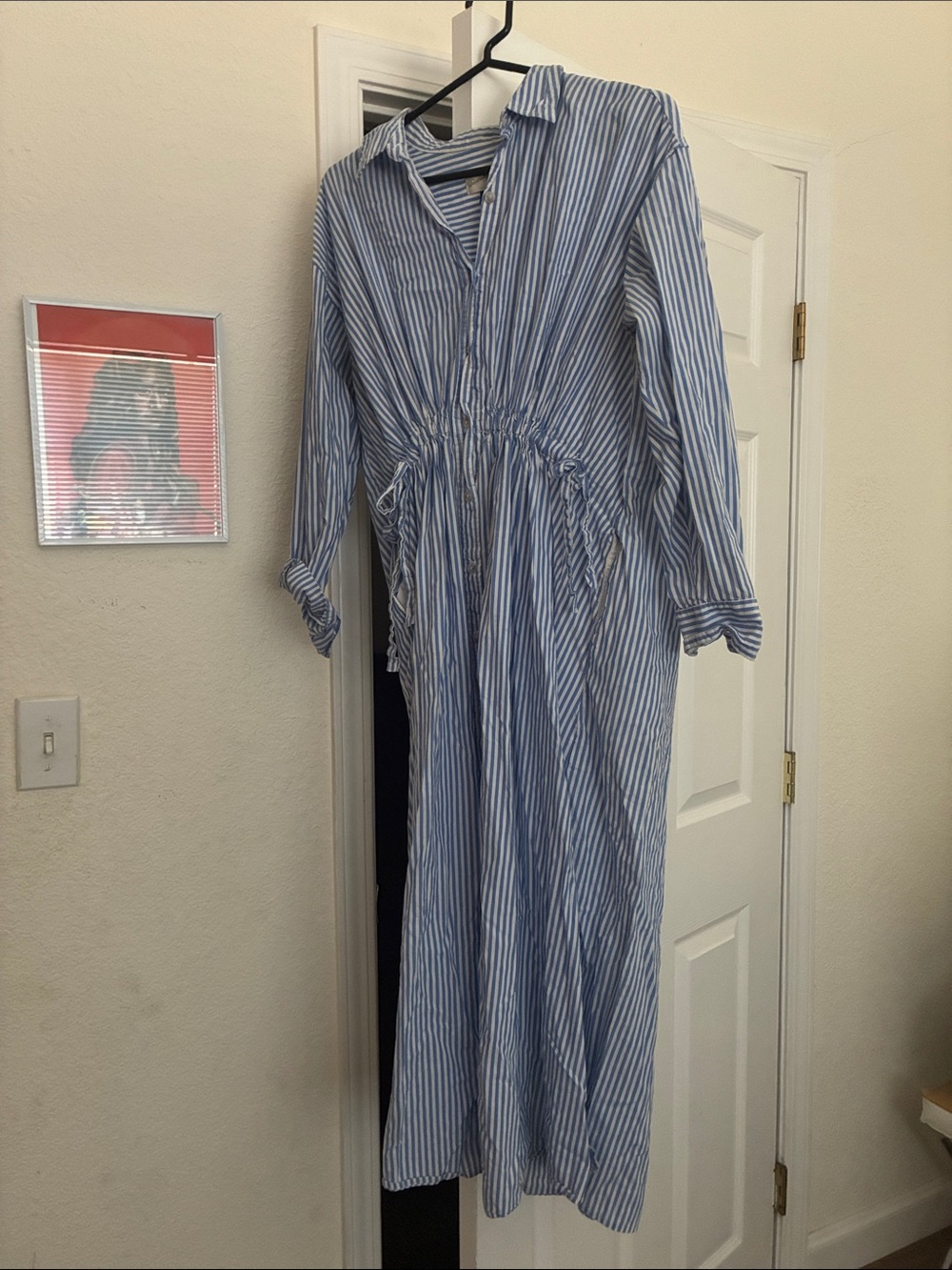 Universal Thread Blue and White Striped Swim Coverup Shirt Dress